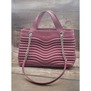 Rebecca Minkoff burgundy leather quilted satchel